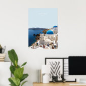 サントリーニ、ギリシャ旅行アートワーク ポスター (ホームオフィス)