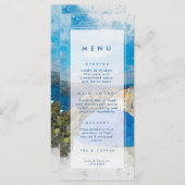 サントリーニ、ギリシャ結婚夏のメニューカード メニュー (正面/裏面)