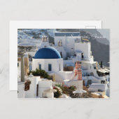 サントリーニ、ギリシャ、オイア村、写真撮影 ポストカード (正面/裏面)