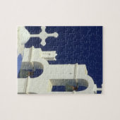 サントリーニ、ギリシャ。ギリシャの教会の景色 ジグソーパズル (横)