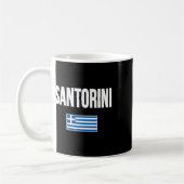 サントリーニ ギリシャ ギリシャの旗 お土産 旅行 コーヒーマグカップ (左)