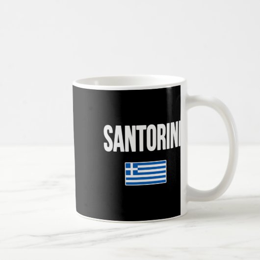 サントリーニ ギリシャ ギリシャの旗 お土産 旅行 コーヒーマグカップ (右)