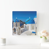 サントリーニ(ギリシャ) スクエア壁時計 (ホーム)