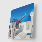 サントリーニ(ギリシャ) スクエア壁時計 (傾斜)