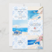 サントリーニ ギリシャ ビーチ ウェディング 招待状 (正面)