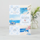 サントリーニ ギリシャ ビーチ ウェディング 招待状 (スタンド正面)