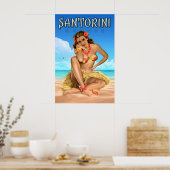 サントリーニ ギリシャ 地中海 旅行 ポスター 海 (キッチン)