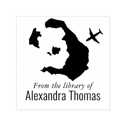 サントリーニ ギリシャ 地図 飛行機 図書館 本の名前 セルフインキングスタンプ (デザイン)