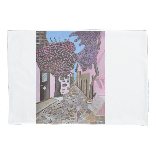 サントリーニ（ギリシャ） 枕カバー (正面)