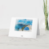 サントリーニ ギリシャ 水彩画の情景 愛と感謝 サンキューカード (裏面)