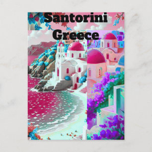 サントリーニ ギリシャ 水彩 旅行 ポストカード ヨーロッパ