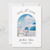 サントリーニ ギリシャ 結婚式 Save the Date 招待状 (正面)