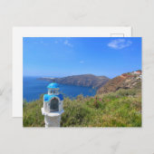 サントリーニ ギリシャ 青いドームの教会 ポストカード (正面/裏面)