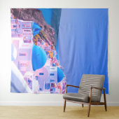 サントリーニ ギリシャ 青い島 フォトブース 背景シート タペストリー (インサイチュ(横))