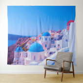 サントリーニ ギリシャ 青い島 フォトブース 背景 タペストリー (インサイチュ(横))