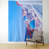 サントリーニ ギリシャ 青い島 フォトブース 背景 タペストリー (インサイチュ)