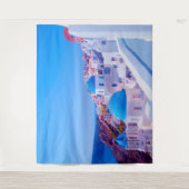 サントリーニ ギリシャ 青い島 フォトブース 背景 タペストリー (正面)