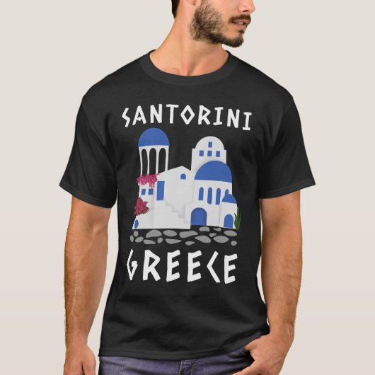 サントリーニ、ギリシャTシャツ Tシャツ (正面)