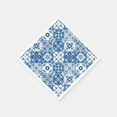 サントリーニ ギリリ 제주도를 青タイルのギ品亮のスパニッシュ テーマ スタンダードカクテルナプキン (角)