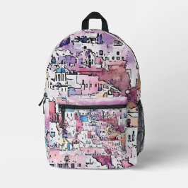 「サントリーニ」。 プリントバックパック