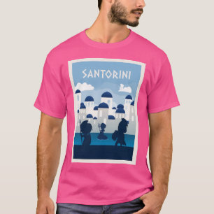 サントリーニ – ボードゲーム – ミニマリスト旅行ポスター Tシャツ