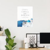 サントリーニGREECE行き先結婚式へようこそ ポスター (ホームオフィス)