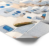 サントリーニGREECE行き先結婚式へようこそ ポスター (角)