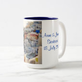 サントリ結婚ーニの思い出青の白いギリシャの家 ツートーンマグカップ (正面右)