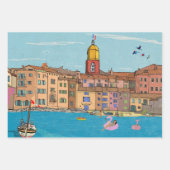 サントロペスハボールビューリビエラフランスのフランス ラッピングペーパーシート (正面)