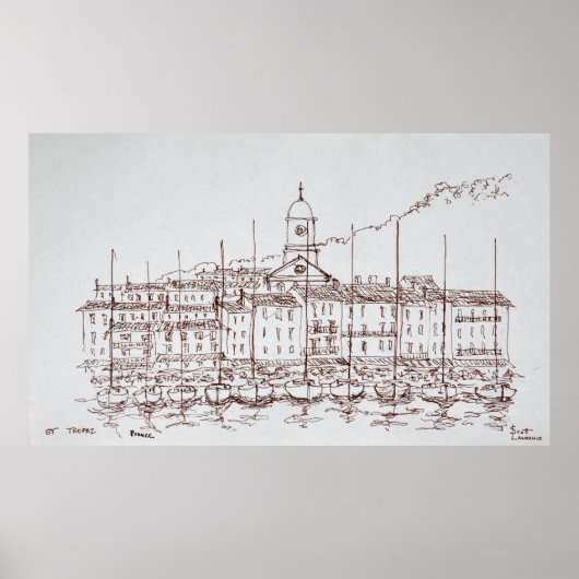 サントロペス・ハーバー |リビフランスのエラ（フランス） ポスター (正面)