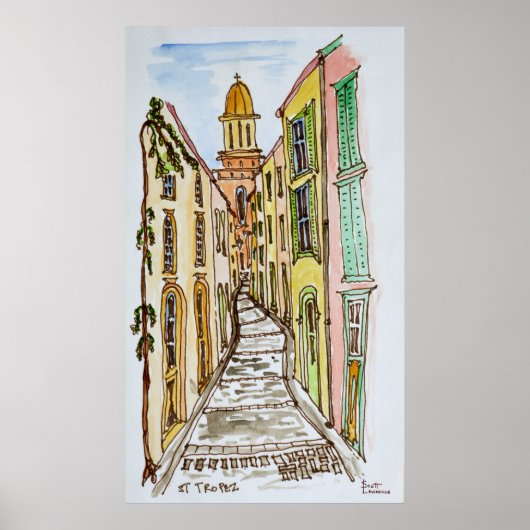 サントロペ建物 |リビフランスのエラ(フランス) ポスター (正面)