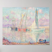 サントロペ港の帆船 | アンリレバスク ポスター (正面)