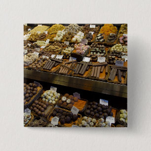 サント・ジョセップ市場、様々なチョコレートのお菓子 缶バッジ