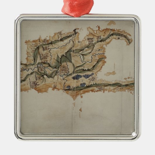 サント・ドミンゴの島の地図 メタルオーナメント (正面)