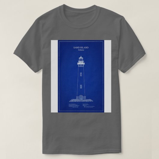 サンドアイランドライトハウスアラバマAD Tシャツ (デザイン正面)