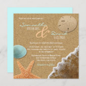 サンドアンドシェルビーチスクエア結婚式招待状 招待状 (正面/裏面)