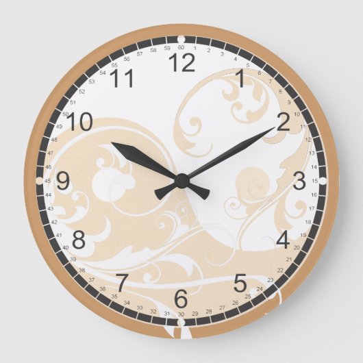 サンドアンドホワイトイン&ヤン ラージ壁時計 (正面)