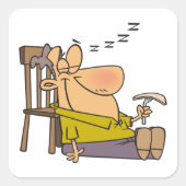 サンドイおもしろいッチで昼寝するスリーピーマン スクエアシール (正面)