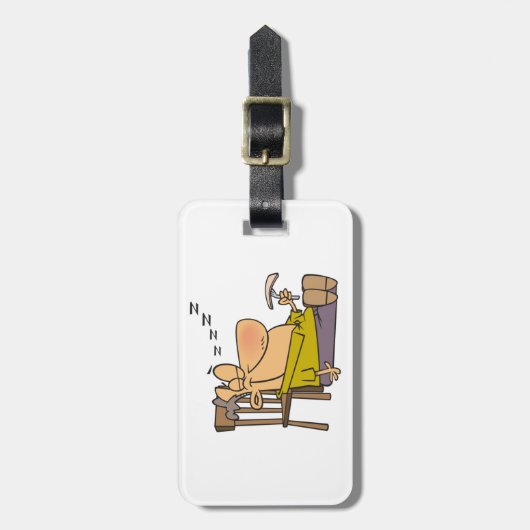 サンドイおもしろいッチで昼寝するスリーピーマン ラゲッジタグ (正面縦)