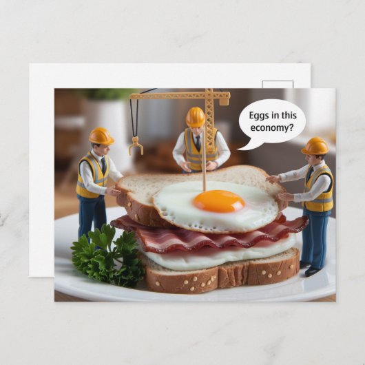 サンドイッチおもしろいを作る建築労働者3 ポストカード (正面/裏面)