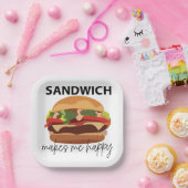 サンドイッチで幸せなパーティー ペーパープレート (パーティー)