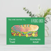 サンドイッチのピクニック用の昼食パーティー 招待状 (スタンド正面)