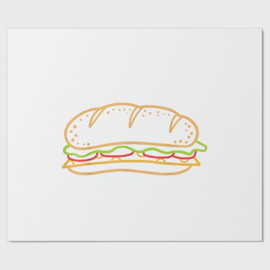 サンドイッチの内張り ラッピングペーパー (フラット)