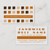 サンドイッチの顧客感謝(モダンスクエア) ロイヤリティカード (正面/裏面)
