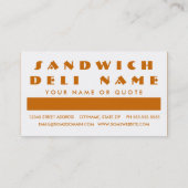 サンドイッチの顧客感謝(モダンスクエア) ロイヤリティカード (裏面)