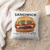 サンドイッチは私を幸せにします クッション (ブランケット)
