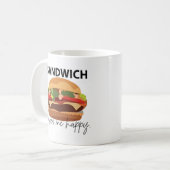 サンドイッチは私を幸せにします コーヒーマグカップ (正面左)