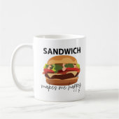 サンドイッチは私を幸せにします コーヒーマグカップ (左)