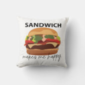 サンドイッチは私を幸せにする クッション (正面)