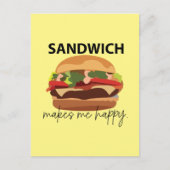 サンドイッチは私を幸せにする ポストカード (正面)